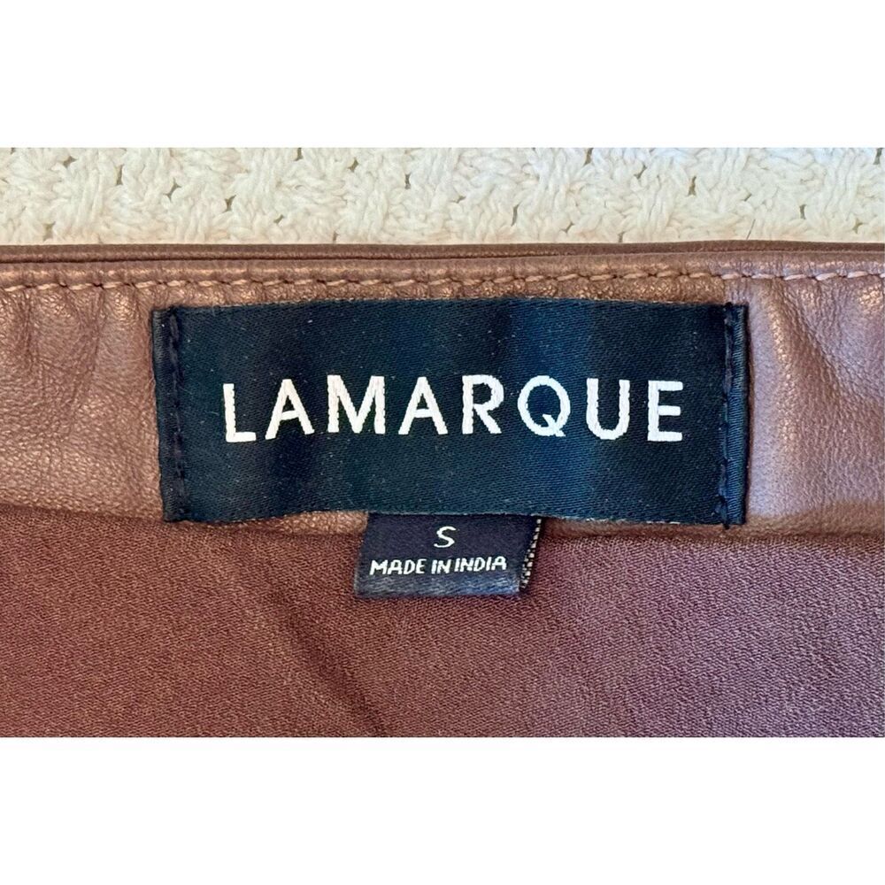 Lamarque Corey 100% Soft Leather Draped One Shoulder Lined Mini Dress Small - Picture 8 of 13